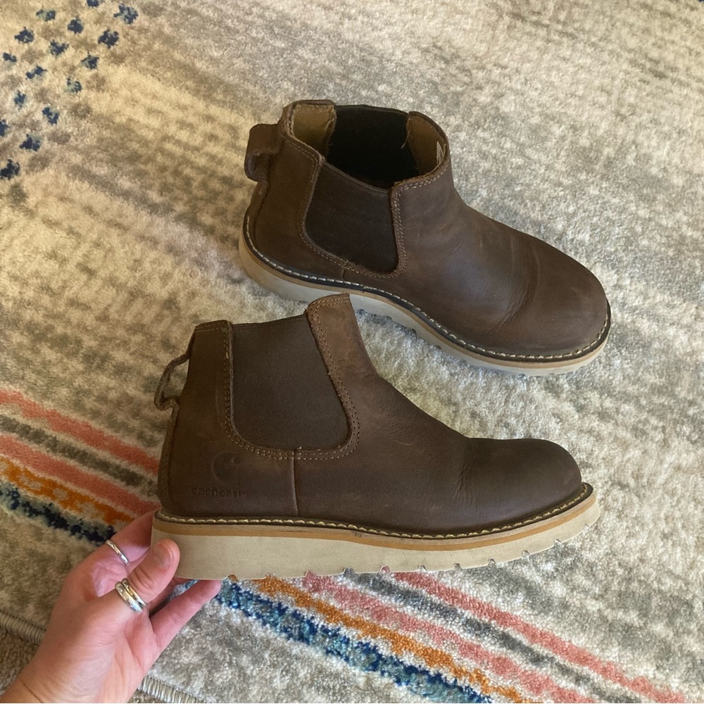 Carhartt Chelsea Wedge Leather Work Boots, Womens 7.5